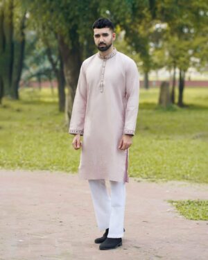 Premium Cotton Fabric Embroidered Panjabi