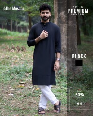 Premium Microstitch Solid Panjabi