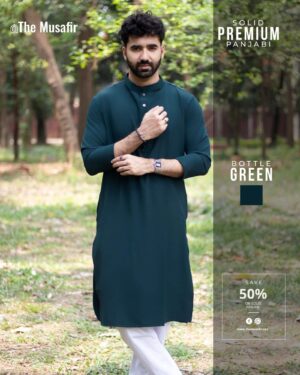 Premium Microstitch Solid Panjabi