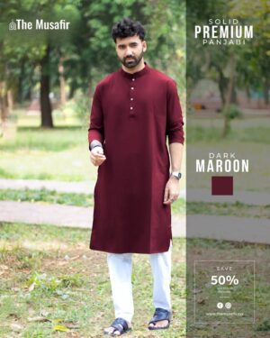 Premium Microstitch Solid Panjabi