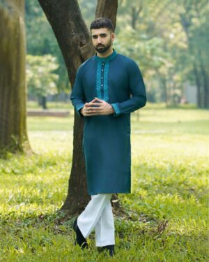 Premium Cotton Fabric Embroidered Panjabi